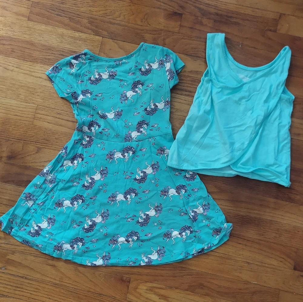 🎁 10/$25. Teal turquoise bundle of sundress and tank, Size Small - Picture 3 of 9